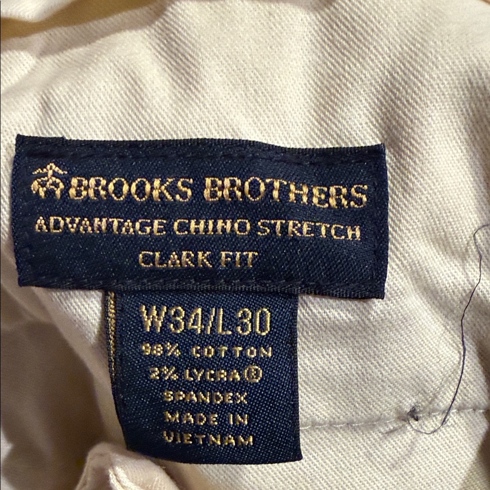 Brooks Brothers Cream Chino Pants with Navy Label
